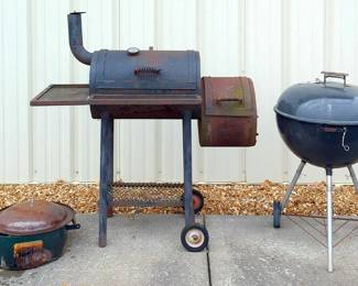 Weber Charcoal Grill, Coleman Open Fire Grill, And Smoker