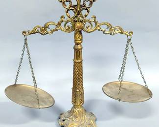 Brass Balance Scale, 17" x 12.5"