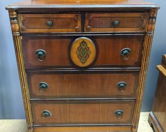 Antique B Gorman Furniture Company 5-Drawer Chest Of Drawers On Casters, 50" x 32" x 21"
