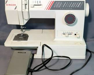 Singer Single Needle Sewing Machine, Model 30920, With Foot Pedal, And Sewing Accessories, Powers On