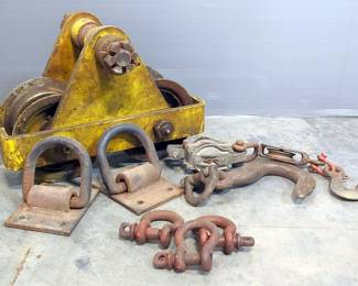 Manual Push/Pull Hoisting Pulley, Lifting Shackles, Qty 3, Pulleys, Qty 2, And More