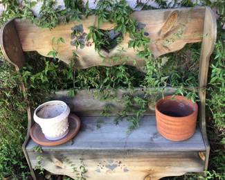 Adorable Weathered Bench Pots