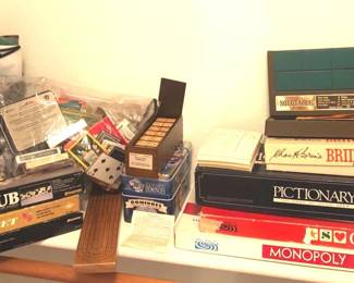 Cool Wood Dominos, Poker, Assort. Games Cards