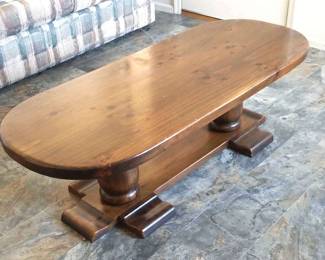 Heavy Wood Coffee Table With Substantial Base