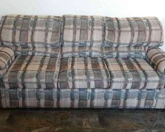 Bassett Brand Plaid Sofa
