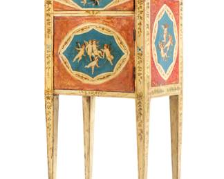 Early Venetian Paint Decorated Bedside Commode
