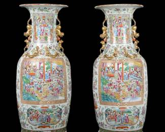 Palatial Rose Medallion Vases