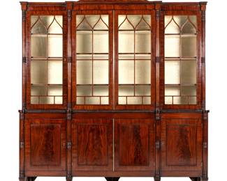 19th C. English Mahogany Breakfront