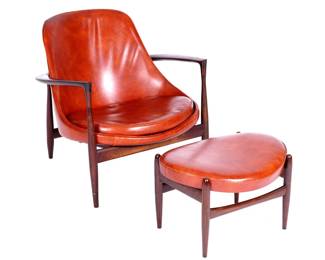 Kofod-Larsen Rosewood Elizabeth Chair and Ottoman