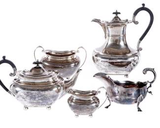 Five Piece English Silver Tea Service