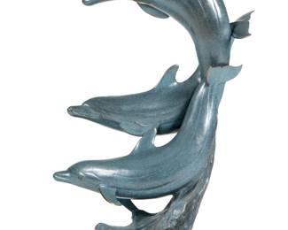 Kent Ullberg Trio Dolphins Bronze Sculpture