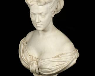 Giovanni Ciniselli Carved Marble Bust of a Woman