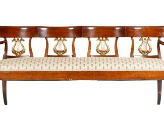 Circa 1800 Carved & Gilt Italian Four Seat Bench