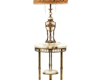 Onyx and Bronze Lamp and Table