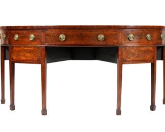 Georgian Inlaid Mahogany Demilune Sideboard
