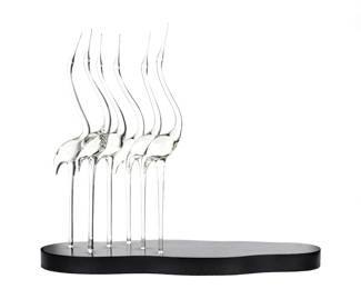 Hanz Frabel Flamingos Glass Sculpture