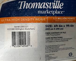 Thomasville Area Rug 6'6" x 9'6" Willington Black/Ivory