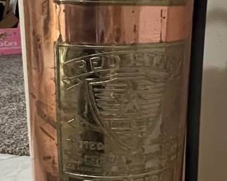Vintage Copper Red Star: The General Fire Truck Corp Copper Fire Extinguisher