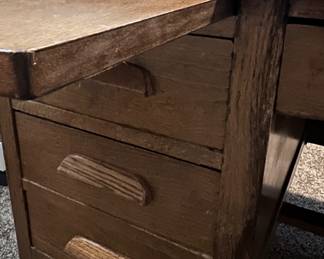 Vintage Oak Military Desk