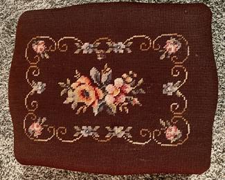 Vintage Cross-Stitch Stool