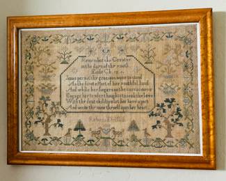 1820 Needlepoint "Remember the Creator in the Days of thy Youth"