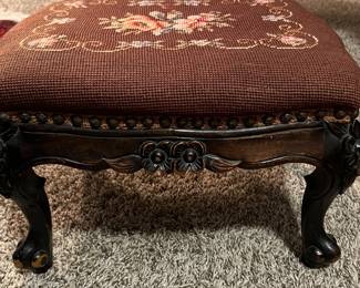 Vintage Cross-Stitch Stool