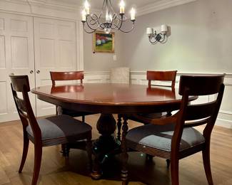 Ethan Allen Dining Room Table with Extension & Four Chairs