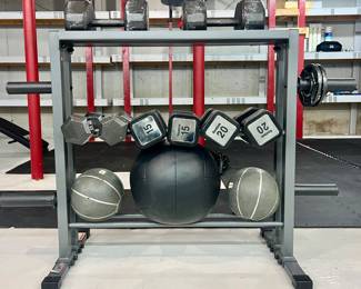 Weight Rack & Assorted Weights
