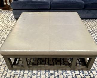 Mitchell Gold Leather Square Ottoman