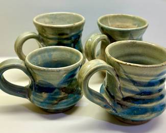 (4) Art Pottery Mugs