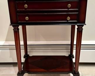 Bombay Two Drawer Side Table with Brass Casters