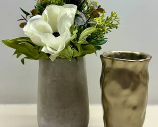 Faux Floral Arrangement & Vase