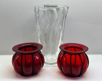 Cut Vase & Votive Holders