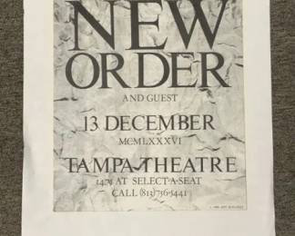 1986 NEW ORDER Concert Poster 1986 Tampa Theater