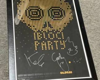 2005 Bloc Party Signed Poster in Frame