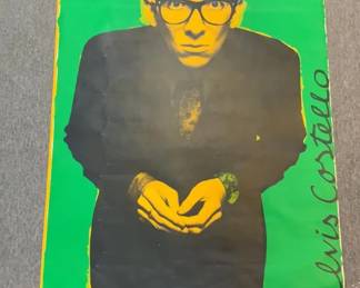 HUGE Elvis Costello 1977 Barney Bubbles Design Poster, 40" x 60" 