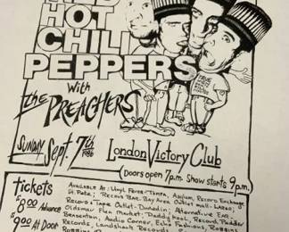 1986 RED HOT CHILI PEPPERS Gig Poster