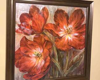 Large Liv Carson Print On Board Of Poppies