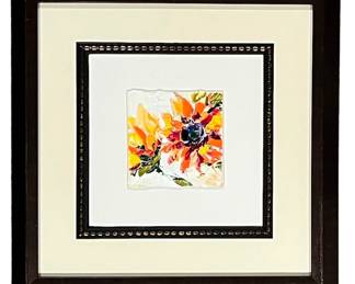 Sunflower Oil Painting in Impasto Style by Taisiia Richards with COA