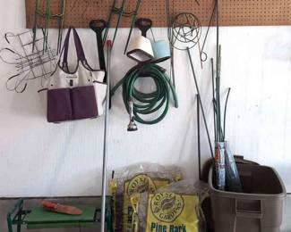Yard And Garden Items With Stakes And Trellises