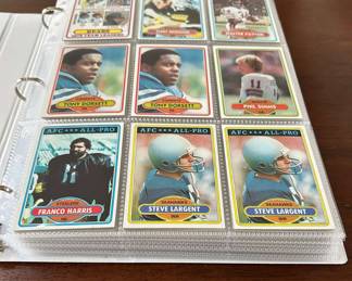 1980 Topps football cards. Over 450 cards including Phil Simms rookie, Payton, Bradshaw, and more