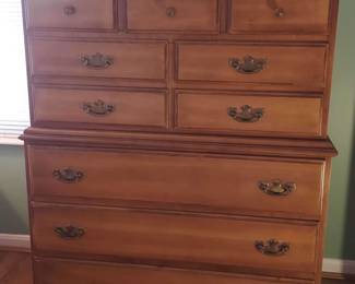 Stanley Federal Style Chest On Chest Dresser