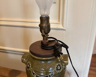 Face jug pottery lamp 