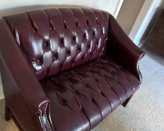 Leather chesterfield loveseat 