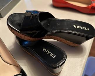 Prada patent leather sandals 