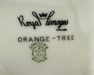 Vintage Limoges Orange Tree China For 12: Plates, Tea Cups, Saucers, Creamer, Sugar Bowl & Platter, Unused
Lot #: 5