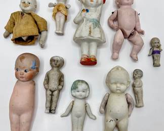 10 Antique & Vintage Small Dolls: Penny Doll, Bisque, Porcelain & More
Lot #: 63