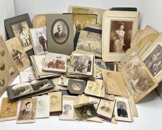Over 100 Antique & Vintage Photographs, Some Mounted On Cardboard
Lot #: 138