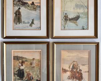 4 Framed 1952 Prints Signed DW
Lot #: 67