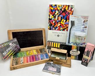 Art Supplies: 8 Boxes Pastels, Pastel Sharpener & Charcoal Pencils, Mostly Used
Lot #: 116